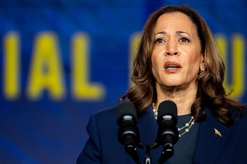 Democratic Presidential candidate, US Vice President Kamala Harris delivers remarks during the Sigma Gamma Rho’s 60th International Biennial Boule at the George R. Brown Convention Center on 31 July, 2024 in Houston, Texas